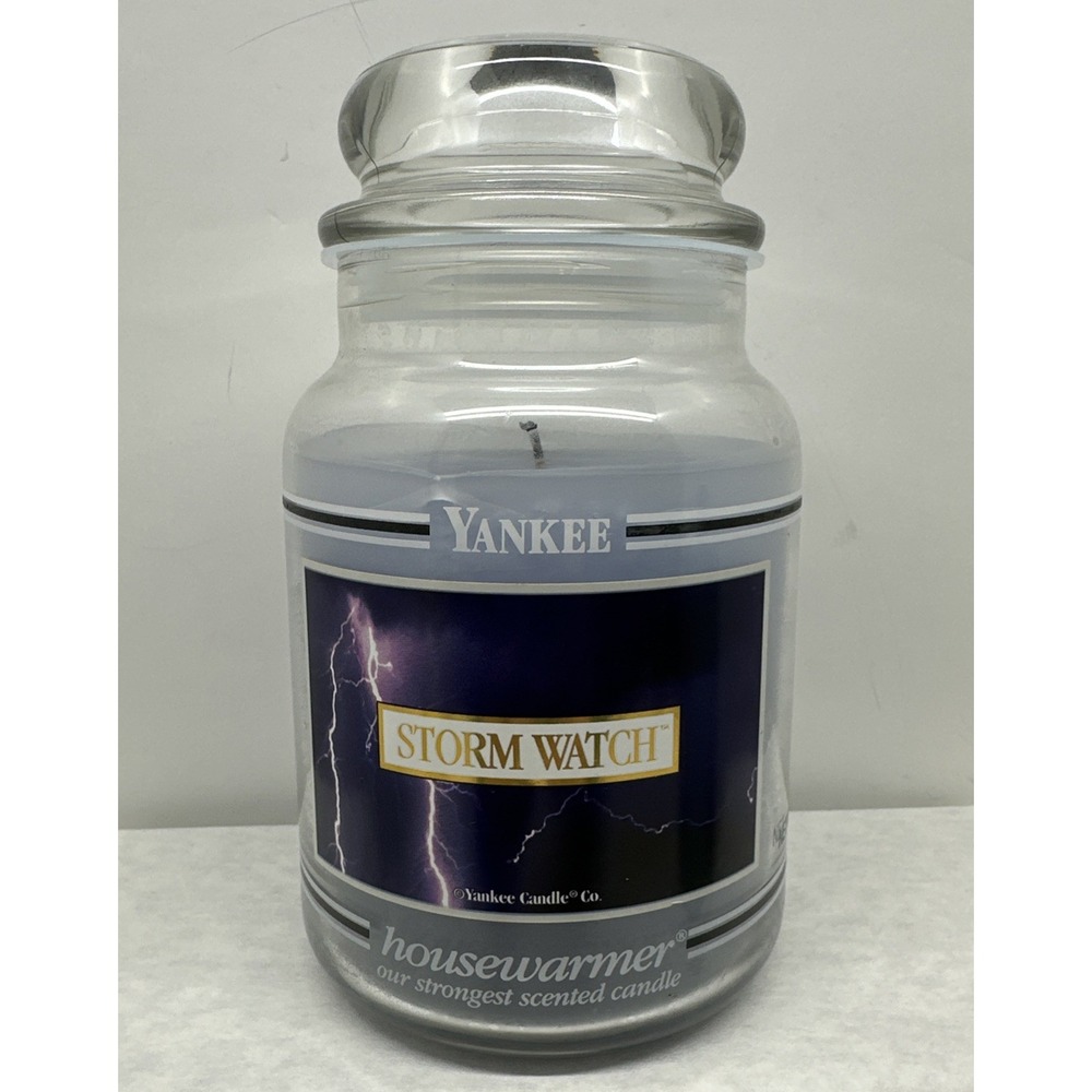 Yankee Candle Storm Watch 22oz Large Black Band Retired Discontinued 90% Full